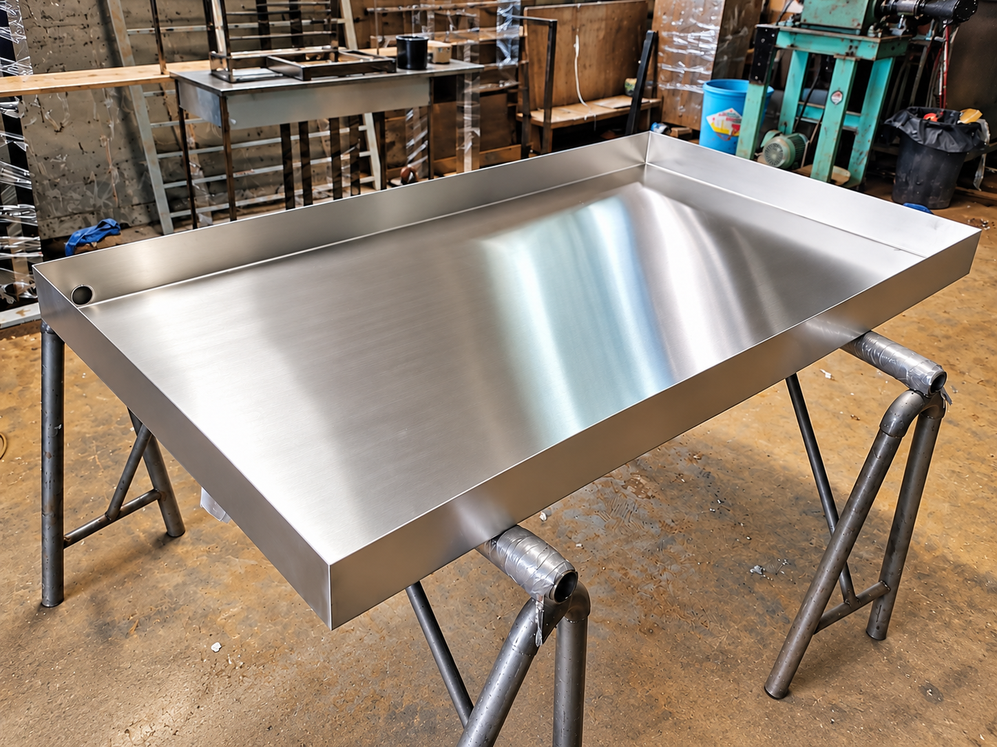 Stainless Steel Tray in Workshop